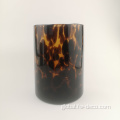 Handmade leopard Glass vase/candle holder